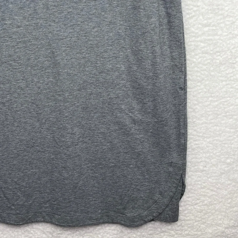 J. Jill Grey Sleeveless Shift Dress Women's L Crew Neck Pockets Pima Cotton